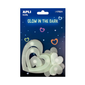 Glow in de Dark harten zelfklevend - Afbeelding 1